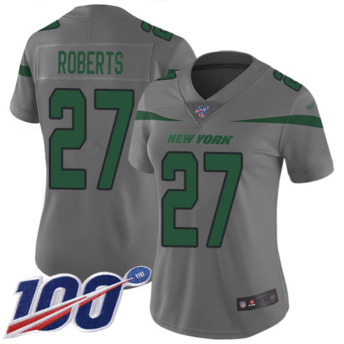 New York Jets Limited Gray Women Darryl Roberts Jersey NFL Football #27 100th Season Inverted Legend->youth nfl jersey->Youth Jersey